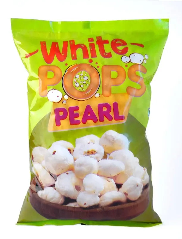 White Pops Pearl Makhana Foxnuts Gorgon nut Gluten Free Vegan Snacks Healthy Diet Immunity Booster Snacks Water Lily pops, Pearl Makhana or Foxnut Pack of 4 (1kg)