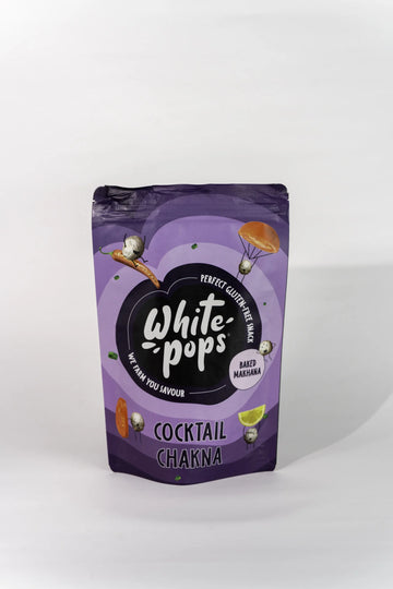 White Pops Crunchy, Healthy, Tasty Cocktail Chakna Flavored Baked Makhana Fox Nut (35 g)