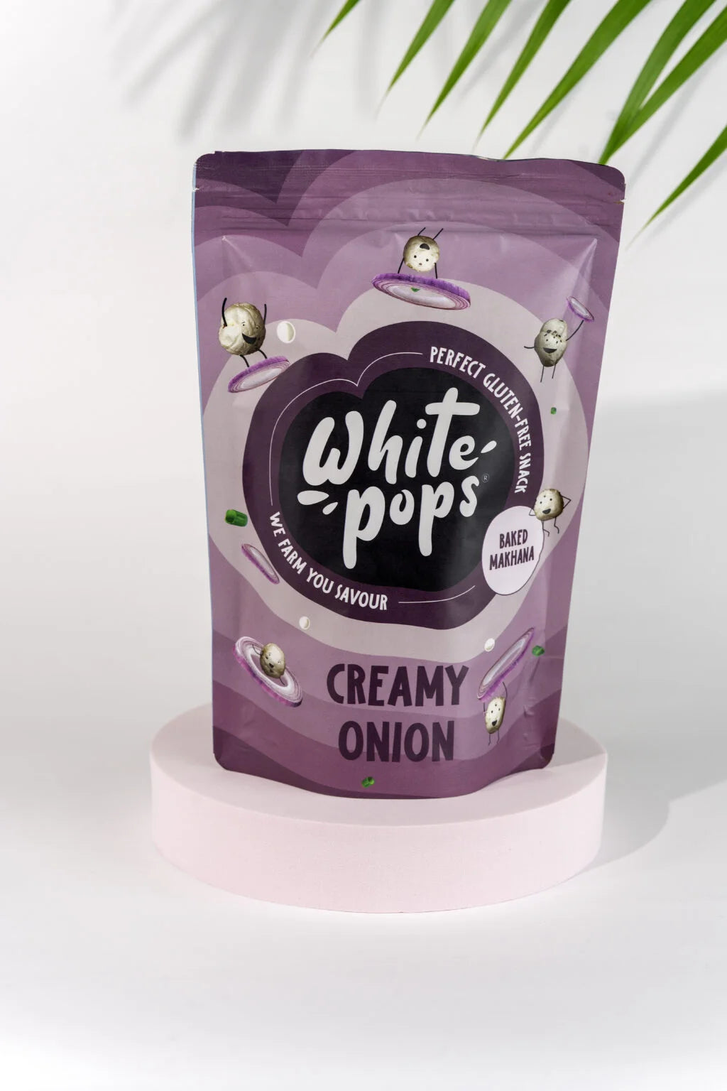 White Pops Crunchy, Healthy, Tasty Creamy Onion Flavored Baked Makhana Combo Fox Nut (2 x 35 g)