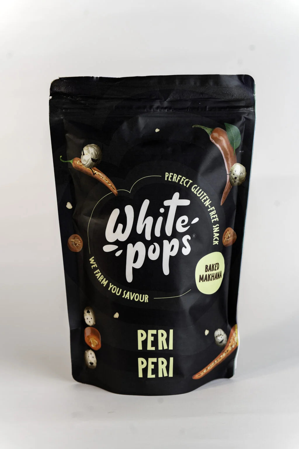 White Pops Crunchy, Healthy, Tasty Peri-Peri Flavored Baked Makhana Combo Fox Nut (2 x 35 g)