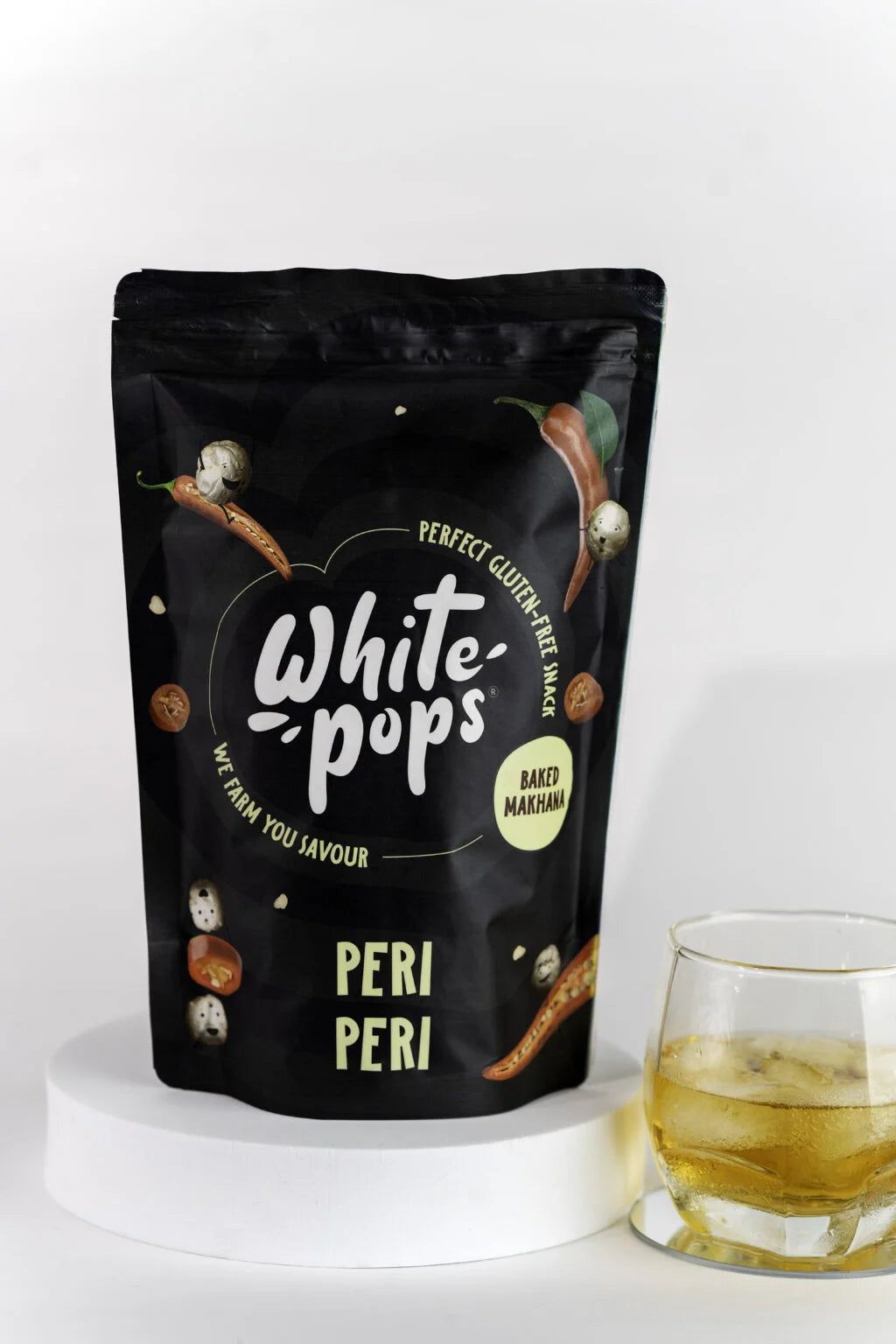 White Pops Crunchy, Healthy, Tasty Peri-Peri Flavored Baked Makhana Combo Fox Nut (2 x 35 g)