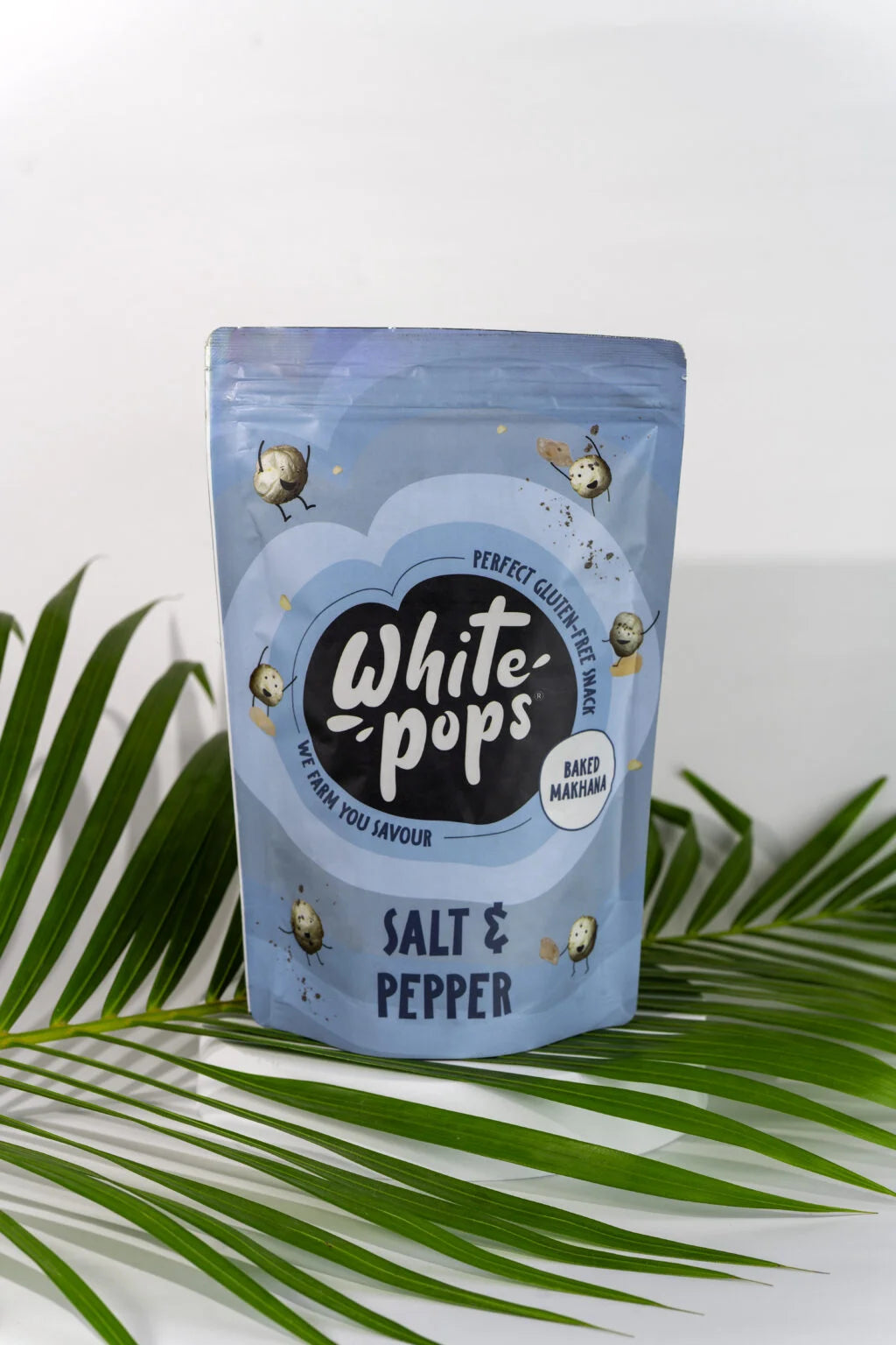 White Pops Crunchy, Healthy, Tasty Salt-Pepper Flavored Baked Makhana Fox Nut (35 g)