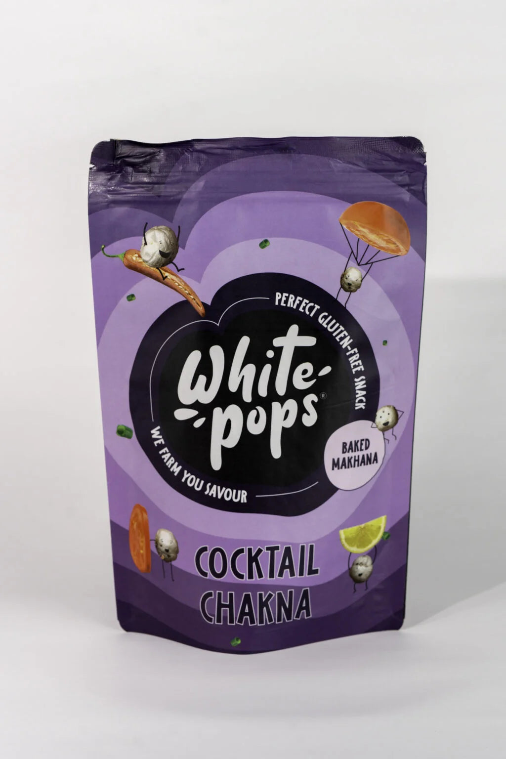 White Pops Crunchy, Healthy, Tasty Mixed Flavored Baked Makhana Combo Fox Nut (4 x 35 g)