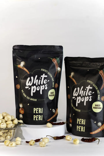 White Pops Crunchy, Healthy, Tasty Peri-Peri Flavored Baked Makhana Combo Fox Nut (2 x 35 g)