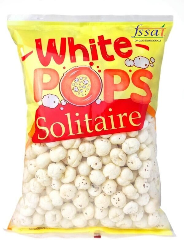 White Pops Solitaire Makhana Vegan, Healthy Diet, Immunity Booster Snacks Fox Nut (250 g)