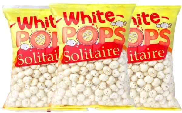 White Pops Solitaire Makhana Foxnut Vegan, Gluten Free, Healthy Diet Snacks Fox Nut Fox Nut (3 x 250g) - Image 2