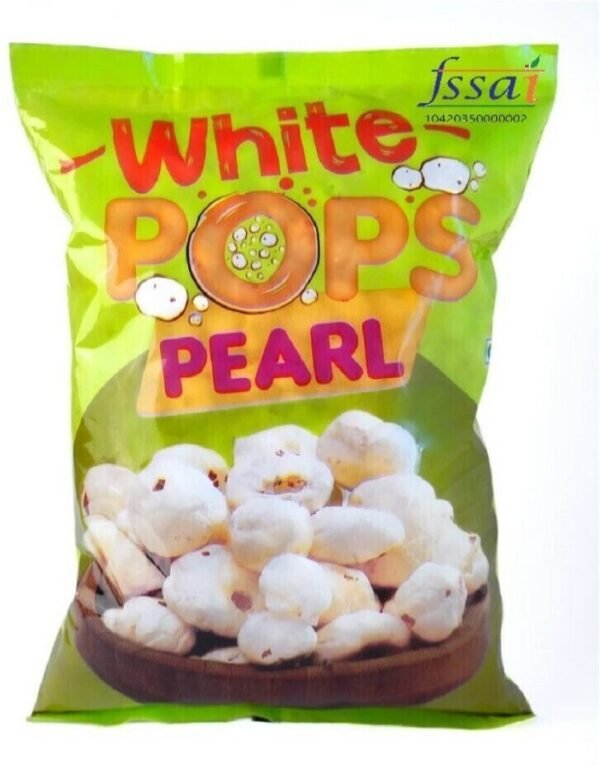 White Pops Pearl Makhana, Foxnuts Gorgon nut, Vegan, Healthy Diet Snacks Fox Nut Fox Nut (5 x 250 g)