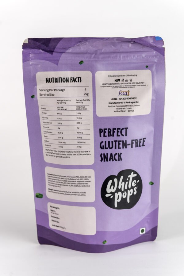 White Pops Crunchy, Healthy, Tasty Cocktail Chakna Flavored Baked Makhana Combo Fox Nut (2 x 35 g) - Image 2
