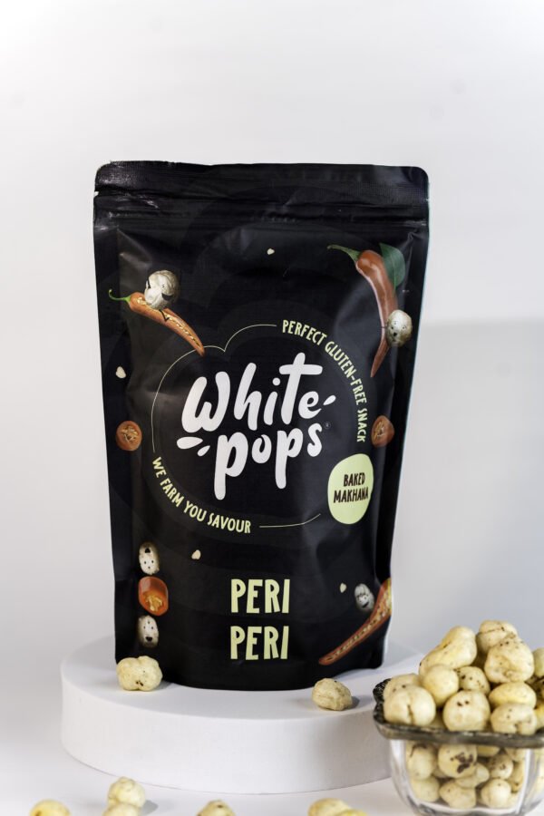 White Pops Crunchy, Healthy, Tasty Peri-Peri Flavored Baked Makhana Fox Nut (35 g) - Image 2
