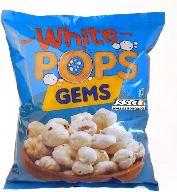 White Pops Gems Makhana Foxnuts Gorgon nut Gluten Free Vegan Snacks Fox Nut (2 x 250 g) - Image 8
