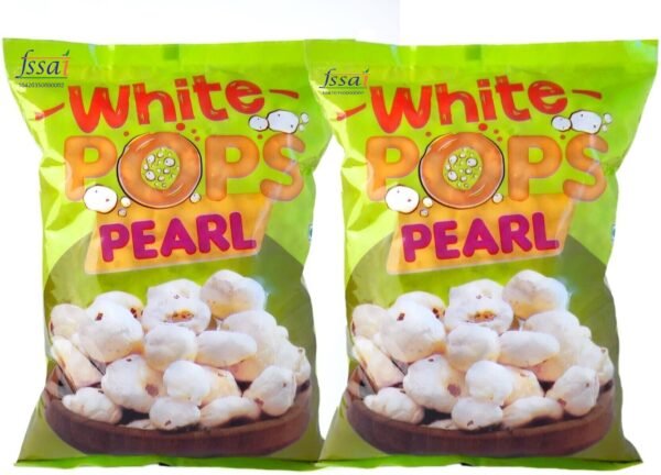 White Pops Pearl Makhana Gorgon nut Gluten Free Vegan Healthy Diet Snacks Fox Nut (2 x 250 g)