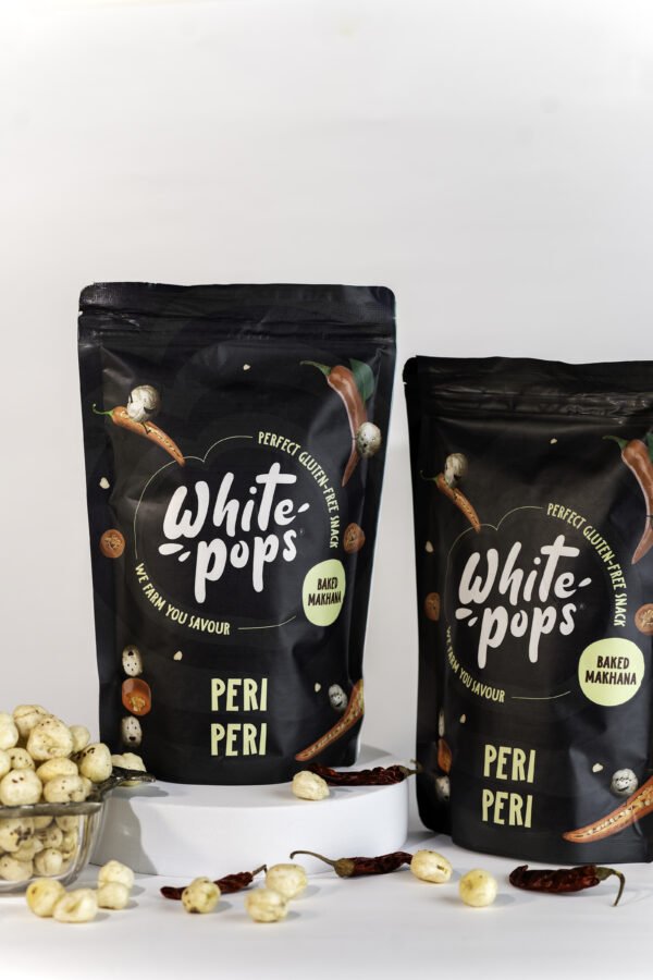 White Pops Crunchy, Healthy, Tasty Peri-Peri Flavored Baked Makhana Combo Fox Nut (2 x 35 g)